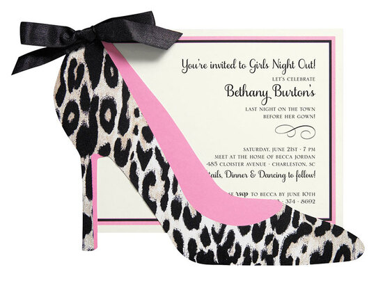 Leopard Shoe Die-cut Invitations